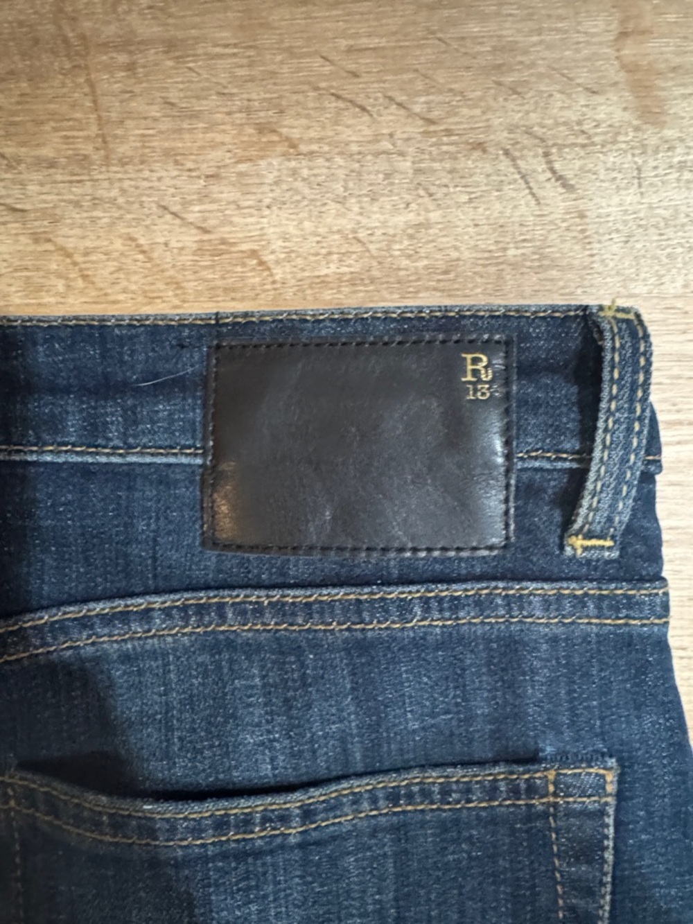 R13 Women's Distressed Vintage Blue Boy Skinny Jeans - Picture 5 of 9